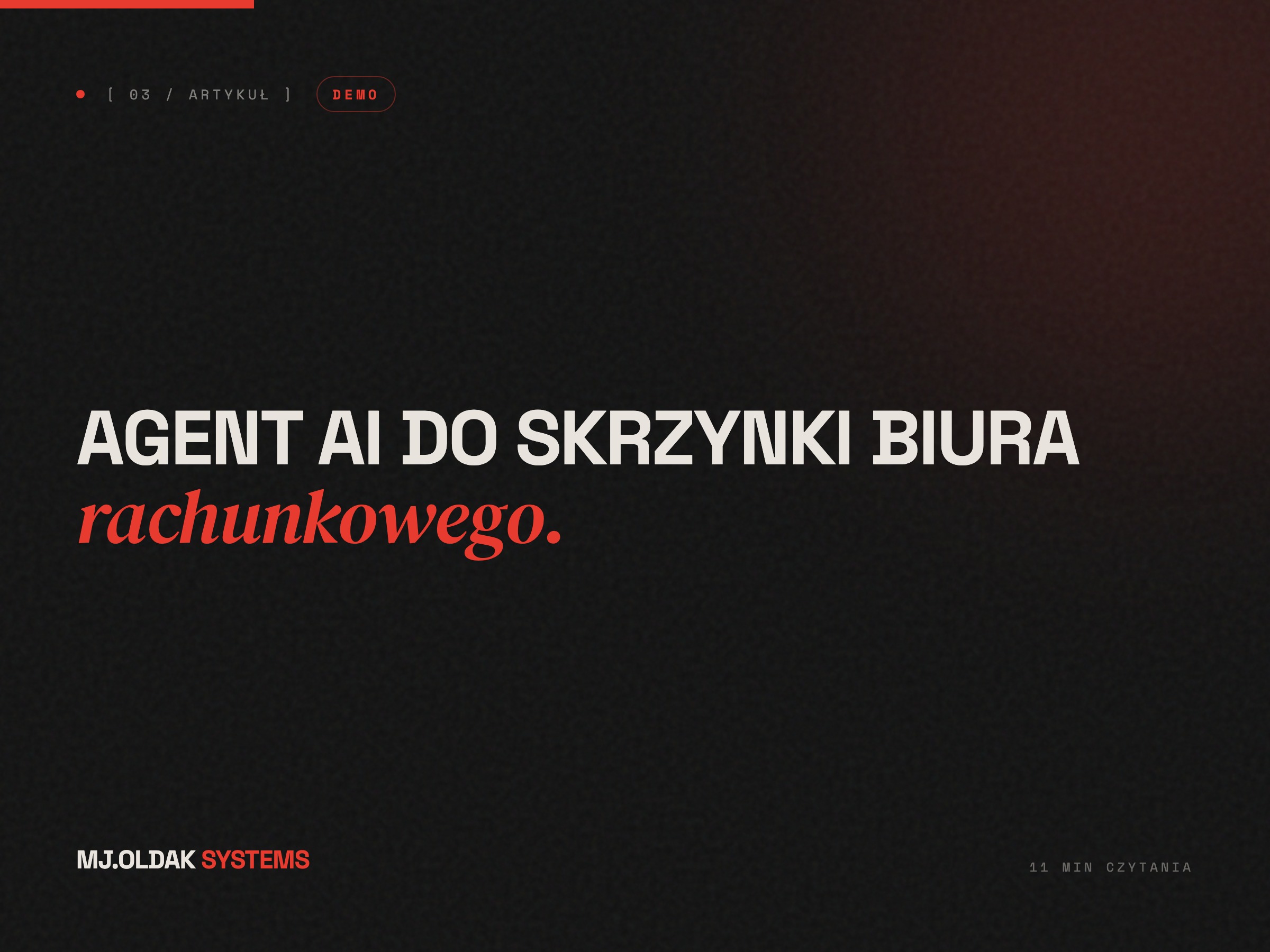 Cover artykułu: Agent AI do obsługi skrzynki mailowej biura rachunkowego